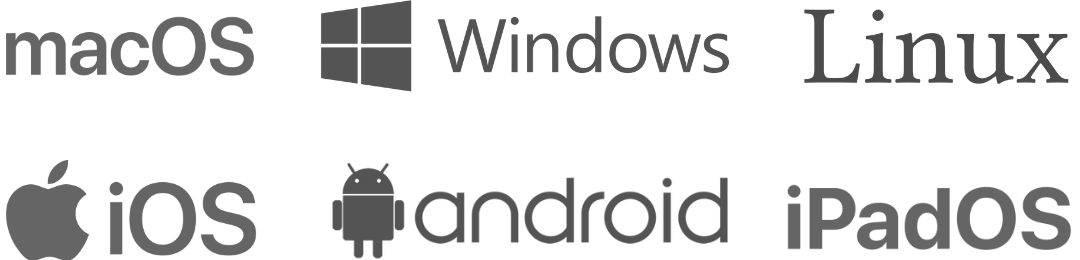 macos logo, windows logo, linux logo, ios logo, android logo, ipados logo